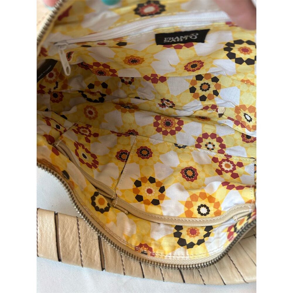 Franco Sarto Women's White Studded Floral Leather Shoulder Bag - Picture 11 of 14
